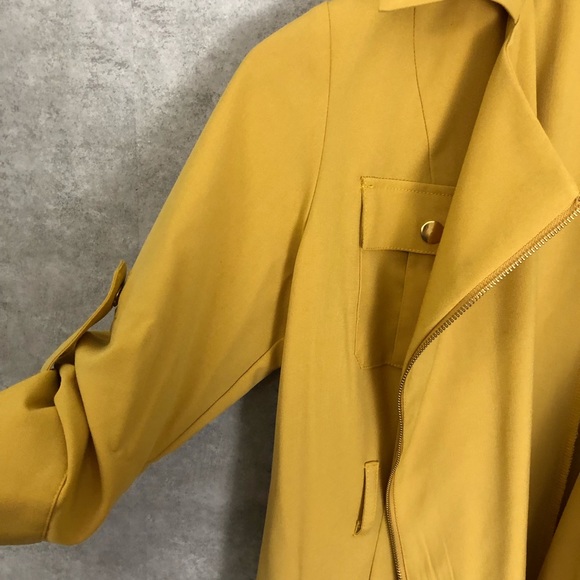 Sharagano Mustard Yellow Duster Open Style Jacket - Picture 3 of 6